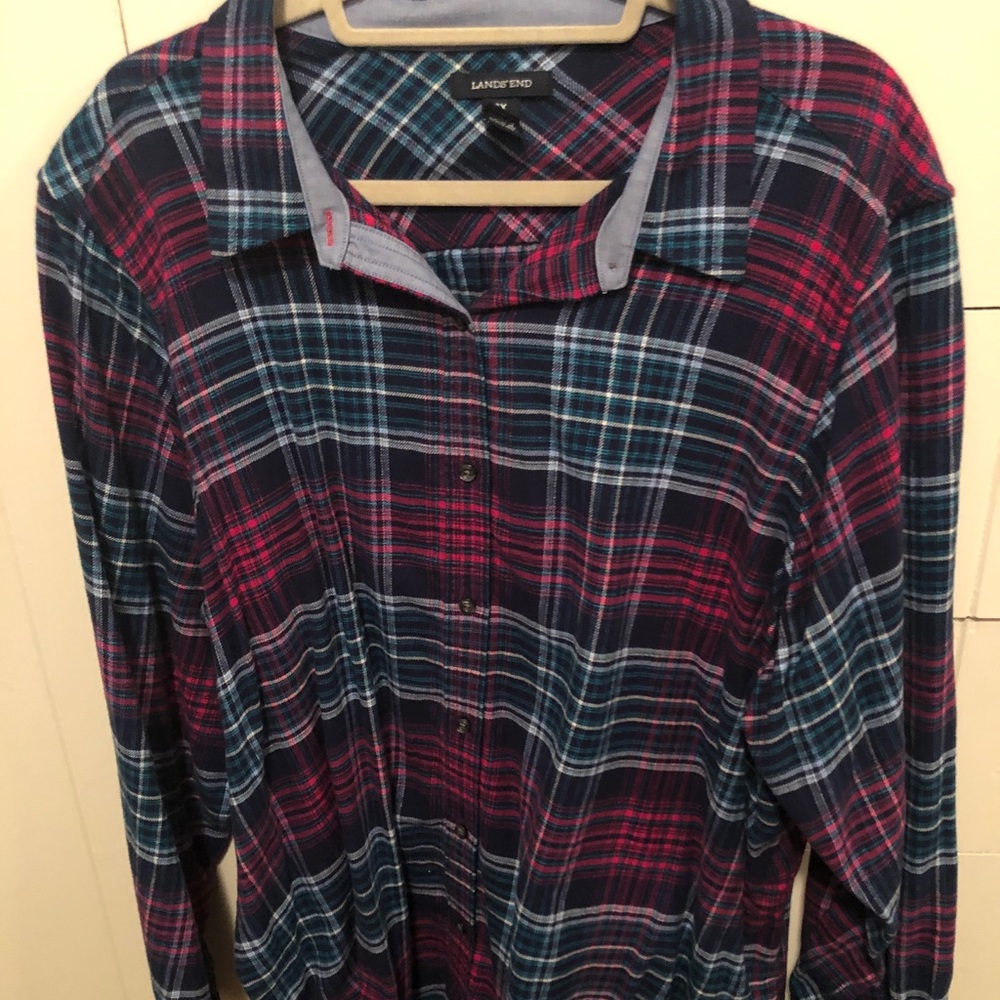Land’s End flannel size 3💜💙💗